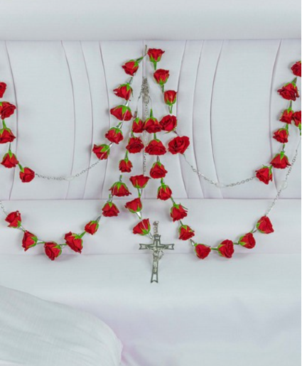 Red Rose Casket Rosary Casket Rosary