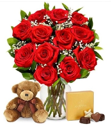 Valentine's Day Rose Bundle  in Granger, IN | Yellow Rose Florist And Flower Basket