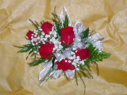 red corsage for prom