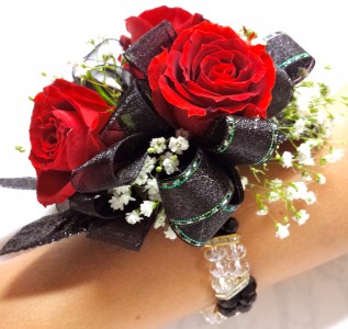Red Rose Corsage Wrist Corsage
