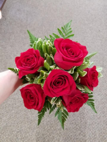 Red Rose Prom Handtied Bouquet FHF-P60 Pick up only