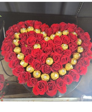 red rose heart box chocolates 
