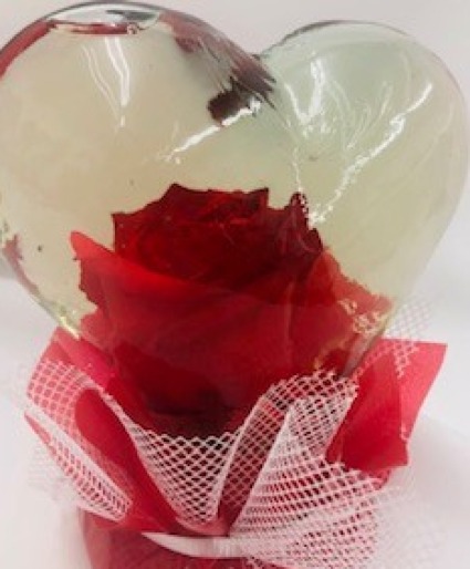 Red Rose Heart Globe  