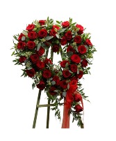 Red Rose Heart Heart Standing Spray