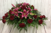 Red Rose & Lily Tribute Casket Spray 