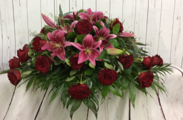Red Rose & Lily Tribute Casket Spray  in Culpeper, VA | ENDLESS CREATIONS FLOWERS AND GIFTS