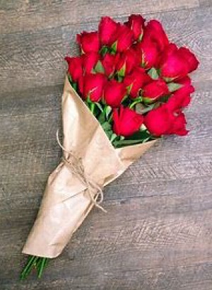 Red Rose Loose Wrap Paper Wrapped Bouquet