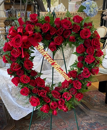 Red Rose Open Heart Wreath