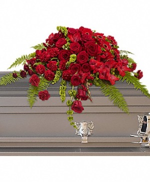 Red Rose Sanctuary Casket Spray