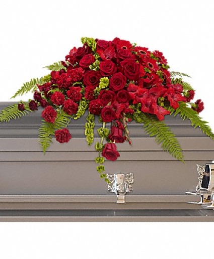 Red Rose Sanctuary Casket Spray