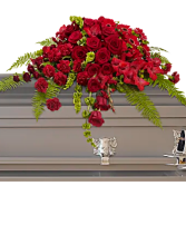 Red Rose Sanctuary Casket Spray casket  flowers