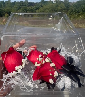 Red rose, silver and black prom bundle 