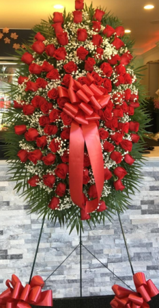 RED ROSES STANDING SPRAY of Funeral Flowers in Monroeville, PA