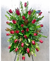 Red Rose Tribute Standing Spray 