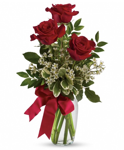 Red Rose Trio Arrangement  