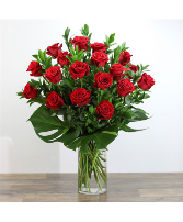 Red Rose with Modern Foliage (18) Roses