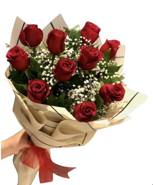 Red Rose wrapped dz Bouquet