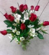 Red roses and alstromeria. Fresh floral