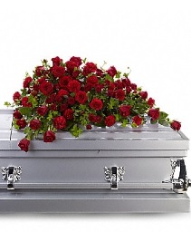 Red Roses and Carnation Casket Spray  