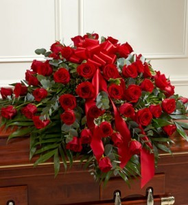 RED ROSES AND CARNATION CASKET  in Amityville, NY | HEAVENLY FLOWERS TOO