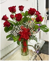Red Roses and Wispy Whites 