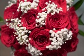 Red Roses & Baby's Breath  Prom Bouquet 