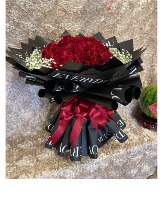 Red Roses Bouquet blackpaper 
