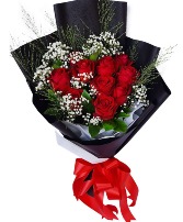 Red Roses Bouquet Wrapped Bouquets