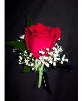 Red Roses Boutonniere  