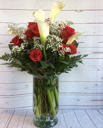 Red Roses & Calla Lilies