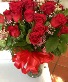 Red roses in vase Birthday flowers/aniversary