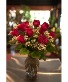 A Vased Dozen  Red With Baby's Breath