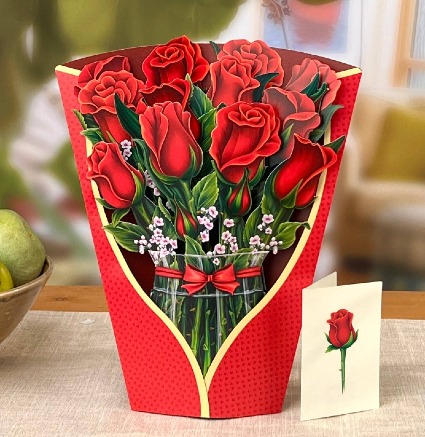 Red Roses Pop Up Greeting Card 