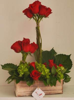 Red Roses Rustic Love 