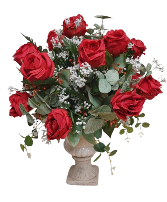 Red Roses Silk Urn Arrangement Flowers