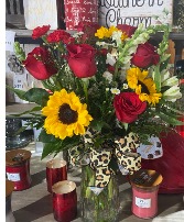 Red Roses, sunflowers and mix Red Roses, sunflowers mix