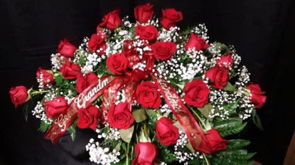 red roses to show your Love casket spray