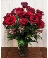 RED ROSES & WAX FLOWER  Rose Arrangement