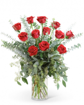 Dozen Red Roses - Valentine's Flower Arrangement