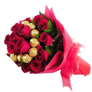 Red Roses with Ferrero Rocher **ORDER NOW **