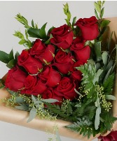 Red Roses, Wrapped Wrapped Premium Roses