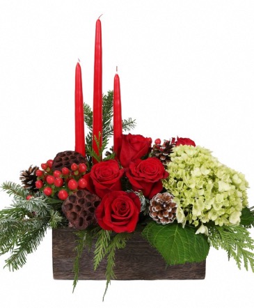 Red Rustic Christmas Rustic Box in Weymouth, MA | Weymouth Flower Shop