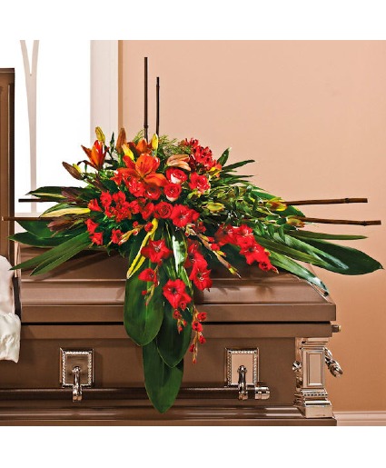 Red Sanctuary Casket Spray 