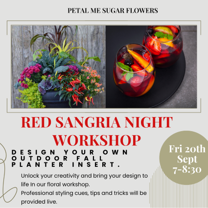 Red Sangria Night Workshop Friday Sept 20th 7-8:30pm