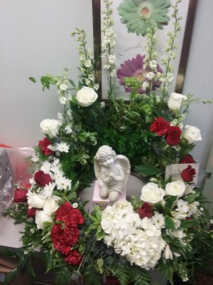 Red serenity Cremation wreath