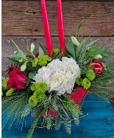 Red Sleigh Centerpiece Arrangement 