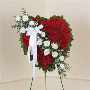 Red Solid Standing Heart With White Roses in Brooklyn, NY | FLORAL FANTASY Red Solid Standing Heart With White Roses in Brooklyn, NY | FLORAL FANTASY