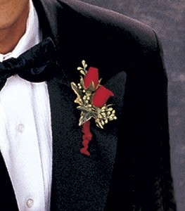 Red Spray Rose Boutonniere