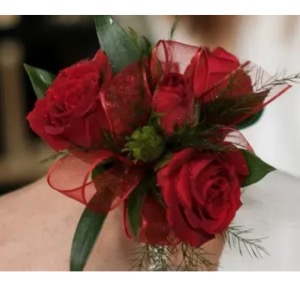 Red Spray Rose Wristlet Wrist 