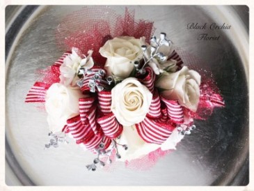 Red Stripes Corsage